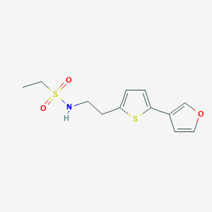 molecular formula C12H15NO3S2 B2605060 N-(2-(5-(furan-3-yl)thiophen-2-yl)ethyl)ethanesulfonamide CAS No. 2034498-69-4