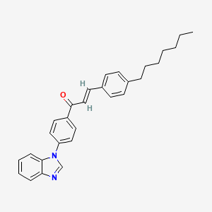 molecular formula C29H30N2O B2605063 (E)-1-[4-(benzimidazol-1-yl)phenyl]-3-(4-heptylphenyl)prop-2-en-1-one CAS No. 692287-50-6