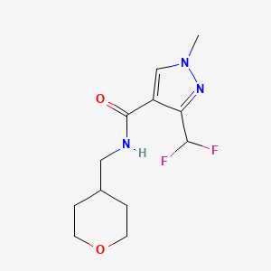 molecular formula C12H17F2N3O2 B2605066 3-(Difluoromethyl)-1-methyl-N-(oxan-4-ylmethyl)pyrazole-4-carboxamide CAS No. 2326122-31-8