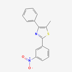 molecular formula C16H12N2O2S B2605072 5-Methyl-2-(3-nitrophenyl)-4-phenylthiazole CAS No. 1388570-58-8