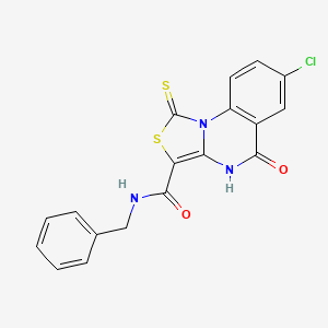 molecular formula C18H12ClN3O2S2 B2605074 N-benzyl-7-chloro-5-oxo-1-thioxo-4,5-dihydro-1H-thiazolo[3,4-a]quinazoline-3-carboxamide CAS No. 1110969-77-1
