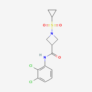 molecular formula C13H14Cl2N2O3S B2605078 1-(环丙基磺酰基)-N-(2,3-二氯苯基)氮杂环丁烷-3-甲酰胺 CAS No. 1428364-56-0