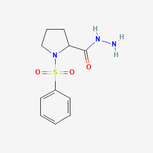 molecular formula C11H15N3O3S B2605081 1-(Phenylsulfonyl)pyrrolidine-2-carbohydrazide CAS No. 1032190-58-1