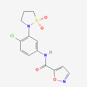 N-(4-chloro-3-(1,1-dioxidoisothiazolidin-2-yl)phenyl)isoxazole-5-carboxamide