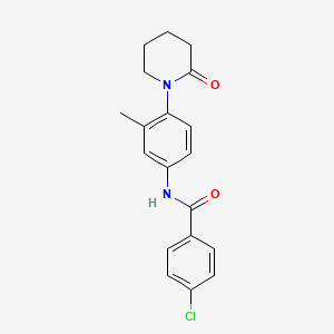 molecular formula C19H19ClN2O2 B2605095 4-chloro-N-(3-methyl-4-(2-oxopiperidin-1-yl)phenyl)benzamide CAS No. 922978-70-9