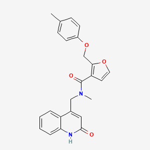 molecular formula C24H22N2O4 B2605097 N-[(2-羟基喹啉-4-基)甲基]-N-甲基-2-[(4-甲基苯氧基)甲基]呋喃-3-甲酰胺 CAS No. 902322-00-3