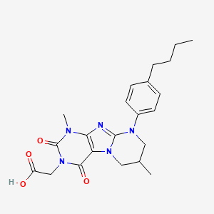 2-(9-(4-butylphenyl)-1,7-dimethyl-2,4-dioxo-1,2,6,7,8,9-hexahydropyrimido[2,1-f]purin-3(4H)-yl)acetic acid