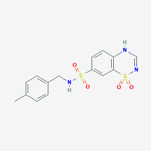 molecular formula C15H15N3O4S2 B2605104 N-(4-methylbenzyl)-2H-1,2,4-benzothiadiazine-7-sulfonamide 1,1-dioxide CAS No. 1189984-68-6