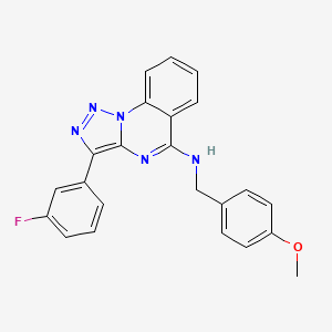 molecular formula C23H18FN5O B2605107 3-(3-fluorophenyl)-N-[(4-methoxyphenyl)methyl]triazolo[1,5-a]quinazolin-5-amine CAS No. 866848-13-7