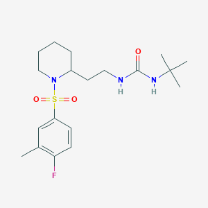 1-(Tert-butyl)-3-(2-(1-((4-fluoro-3-methylphenyl)sulfonyl)piperidin-2-yl)ethyl)urea