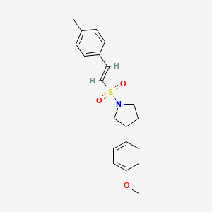 molecular formula C20H23NO3S B2605112 (E)-3-(4-methoxyphenyl)-1-((4-methylstyryl)sulfonyl)pyrrolidine CAS No. 1396891-30-7