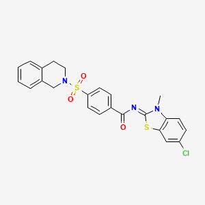 (Z)-N-(6-chloro-3-methylbenzo[d]thiazol-2(3H)-ylidene)-4-((3,4-dihydroisoquinolin-2(1H)-yl)sulfonyl)benzamide