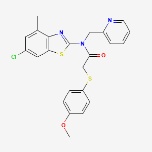 N-(6-chloro-4-methylbenzo[d]thiazol-2-yl)-2-((4-methoxyphenyl)thio)-N-(pyridin-2-ylmethyl)acetamide