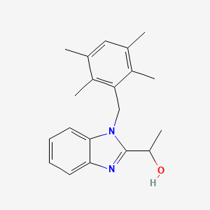 molecular formula C20H24N2O B2605126 1-[1-(2,3,5,6-四甲基苄基)-1H-苯并咪唑-2-基]乙醇 CAS No. 638140-61-1