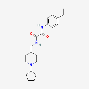 molecular formula C21H31N3O2 B2605128 N1-((1-环戊基哌啶-4-基)甲基)-N2-(4-乙基苯基)草酰胺 CAS No. 953200-38-9