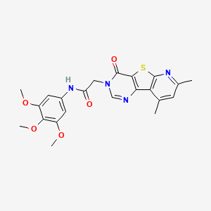 molecular formula C22H22N4O5S B2605129 2-(7,9-二甲基-4-氧代吡啶并[3',2':4,5]噻吩并[3,2-d]嘧啶-3(4H)-基)-N-(3,4,5-三甲氧基苯基)乙酰胺 CAS No. 946235-55-8