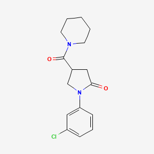 molecular formula C16H19ClN2O2 B2605131 1-(3-Chlorophenyl)-4-(piperidin-1-ylcarbonyl)pyrrolidin-2-one CAS No. 1090555-93-3