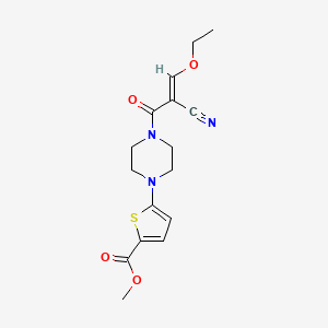 molecular formula C16H19N3O4S B2605135 Methyl 5-[4-[(E)-2-cyano-3-ethoxyprop-2-enoyl]piperazin-1-yl]thiophene-2-carboxylate CAS No. 2094951-20-7