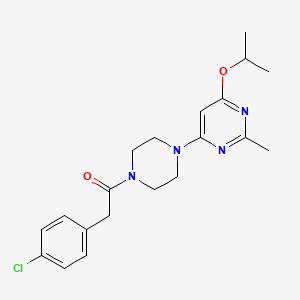 molecular formula C20H25ClN4O2 B2605136 2-(4-Chlorophenyl)-1-(4-(6-isopropoxy-2-methylpyrimidin-4-yl)piperazin-1-yl)ethanone CAS No. 946324-27-2