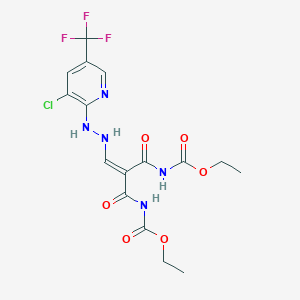 ethyl N-(3-{2-[3-chloro-5-(trifluoromethyl)-2-pyridinyl]hydrazino}-2-{[(ethoxycarbonyl)amino]carbonyl}acryloyl)carbamate
