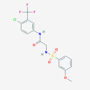 N-[4-chloro-3-(trifluoromethyl)phenyl]-2-[(3-methoxyphenyl)sulfonylamino]acetamide