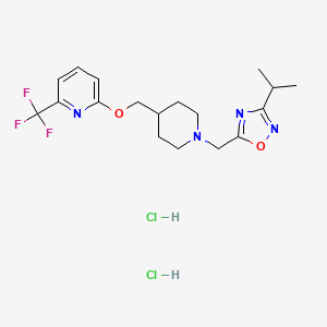 3-Propan-2-yl-5-[[4-[[6-(trifluoromethyl)pyridin-2-yl]oxymethyl]piperidin-1-yl]methyl]-1,2,4-oxadiazole;dihydrochloride