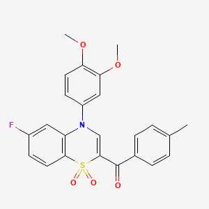 [4-(3,4-dimethoxyphenyl)-6-fluoro-1,1-dioxido-4H-1,4-benzothiazin-2-yl](4-methylphenyl)methanone