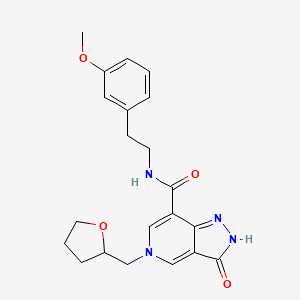 molecular formula C21H24N4O4 B2605151 N-(3-methoxyphenethyl)-3-oxo-5-((tetrahydrofuran-2-yl)methyl)-3,5-dihydro-2H-pyrazolo[4,3-c]pyridine-7-carboxamide CAS No. 1207019-18-8