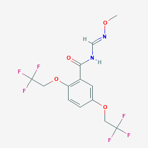 molecular formula C13H12F6N2O4 B2605156 N-[(methoxyimino)methyl]-2,5-bis(2,2,2-trifluoroethoxy)benzenecarboxamide CAS No. 338394-07-3