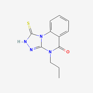 molecular formula C12H12N4OS B2605159 4-propyl-1-sulfanyl-4H,5H-[1,2,4]triazolo[4,3-a]quinazolin-5-one CAS No. 741731-79-3