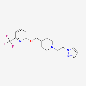 molecular formula C17H21F3N4O B2605160 2-({1-[2-(1H-pyrazol-1-yl)ethyl]piperidin-4-yl}methoxy)-6-(trifluoromethyl)pyridine CAS No. 2198915-51-2