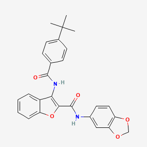 N-(benzo[d][1,3]dioxol-5-yl)-3-(4-(tert-butyl)benzamido)benzofuran-2-carboxamide