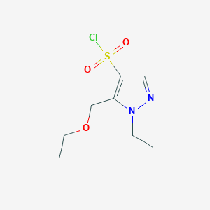 molecular formula C8H13ClN2O3S B2605166 5-(ethoxymethyl)-1-ethyl-1H-pyrazole-4-sulfonyl chloride CAS No. 1855941-30-8