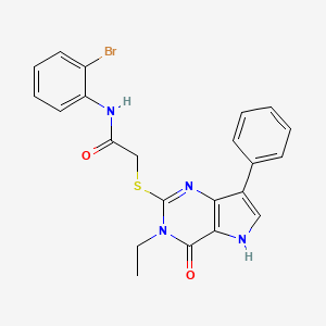 molecular formula C22H19BrN4O2S B2605169 N-(2-溴苯基)-2-((3-乙基-4-氧代-7-苯基-4,5-二氢-3H-吡咯并[3,2-d]嘧啶-2-基)硫代)乙酰胺 CAS No. 1794819-58-1