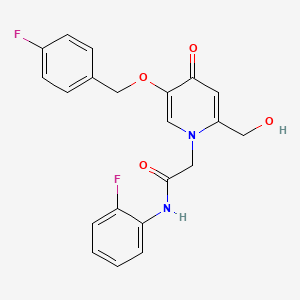 molecular formula C21H18F2N2O4 B2605172 2-(5-((4-氟苄基)氧基)-2-(羟甲基)-4-氧代吡啶-1(4H)-基)-N-(2-氟苯基)乙酰胺 CAS No. 946227-74-3