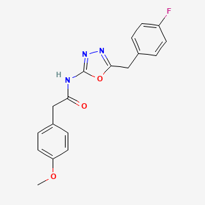 N-(5-(4-fluorobenzyl)-1,3,4-oxadiazol-2-yl)-2-(4-methoxyphenyl)acetamide