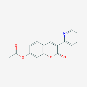 2-oxo-3-(pyridin-2-yl)-2H-chromen-7-yl acetate