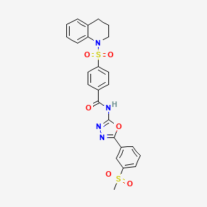 4-((3,4-dihydroquinolin-1(2H)-yl)sulfonyl)-N-(5-(3-(methylsulfonyl)phenyl)-1,3,4-oxadiazol-2-yl)benzamide