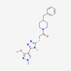 1-(4-benzylpiperidin-1-yl)-2-((5-(3-methoxy-1-methyl-1H-pyrazol-4-yl)-4-methyl-4H-1,2,4-triazol-3-yl)thio)ethanone