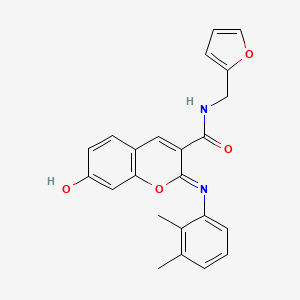 molecular formula C23H20N2O4 B2605184 (2Z)-2-[(2,3-dimethylphenyl)imino]-N-(2-furylmethyl)-7-hydroxy-2H-chromene-3-carboxamide CAS No. 478482-03-0