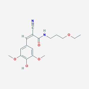 (Z)-2-Cyano-N-(3-ethoxypropyl)-3-(4-hydroxy-3,5-dimethoxyphenyl)prop-2-enamide