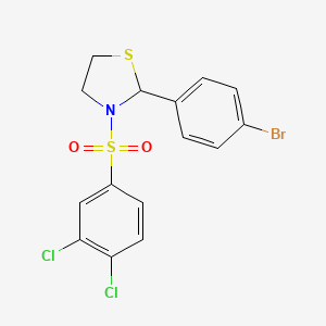 2-(4-Bromophenyl)-3-(3,4-dichlorophenyl)sulfonyl-1,3-thiazolidine
