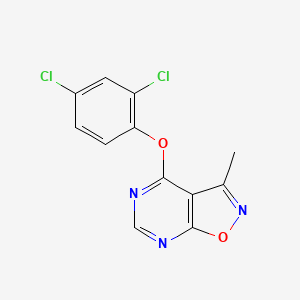 molecular formula C12H7Cl2N3O2 B2605205 4-(2,4-Dichlorophenoxy)-3-methylisoxazolo[5,4-d]pyrimidine CAS No. 672925-29-0