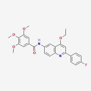 molecular formula C27H25FN2O5 B2605209 N-[4-乙氧基-2-(4-氟苯基)喹啉-6-基]-3,4,5-三甲氧基苯甲酰胺 CAS No. 1207047-31-1