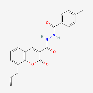 molecular formula C21H18N2O4 B2605211 8-allyl-N'-(4-methylbenzoyl)-2-oxo-2H-chromene-3-carbohydrazide CAS No. 681479-55-0