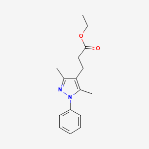 molecular formula C16H20N2O2 B2605213 ethyl 3-(3,5-dimethyl-1-phenyl-1H-pyrazol-4-yl)propanoate CAS No. 1005698-25-8