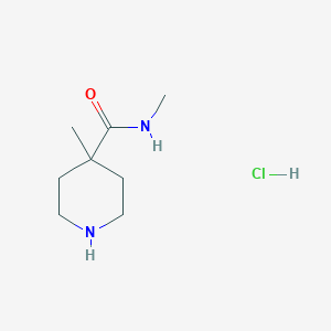 molecular formula C8H17ClN2O B2605215 N,4-Dimethyl-4-piperidinecarboxamide hydrochloride CAS No. 1232061-13-0; 1361115-91-4