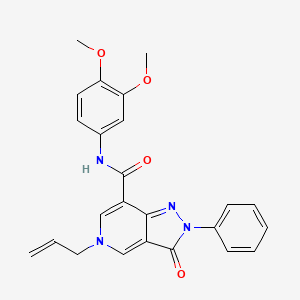 molecular formula C24H22N4O4 B2605225 5-allyl-N-(3,4-dimethoxyphenyl)-3-oxo-2-phenyl-3,5-dihydro-2H-pyrazolo[4,3-c]pyridine-7-carboxamide CAS No. 921781-59-1