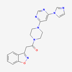 molecular formula C20H19N7O2 B2605228 1-(4-(6-(1H-imidazol-1-yl)pyrimidin-4-yl)piperazin-1-yl)-2-(benzo[d]isoxazol-3-yl)ethanone CAS No. 1203061-92-0