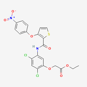 Ethyl 2-(2,4-dichloro-5-(((3-(4-nitrophenoxy)-2-thienyl)carbonyl)amino)phenoxy)acetate